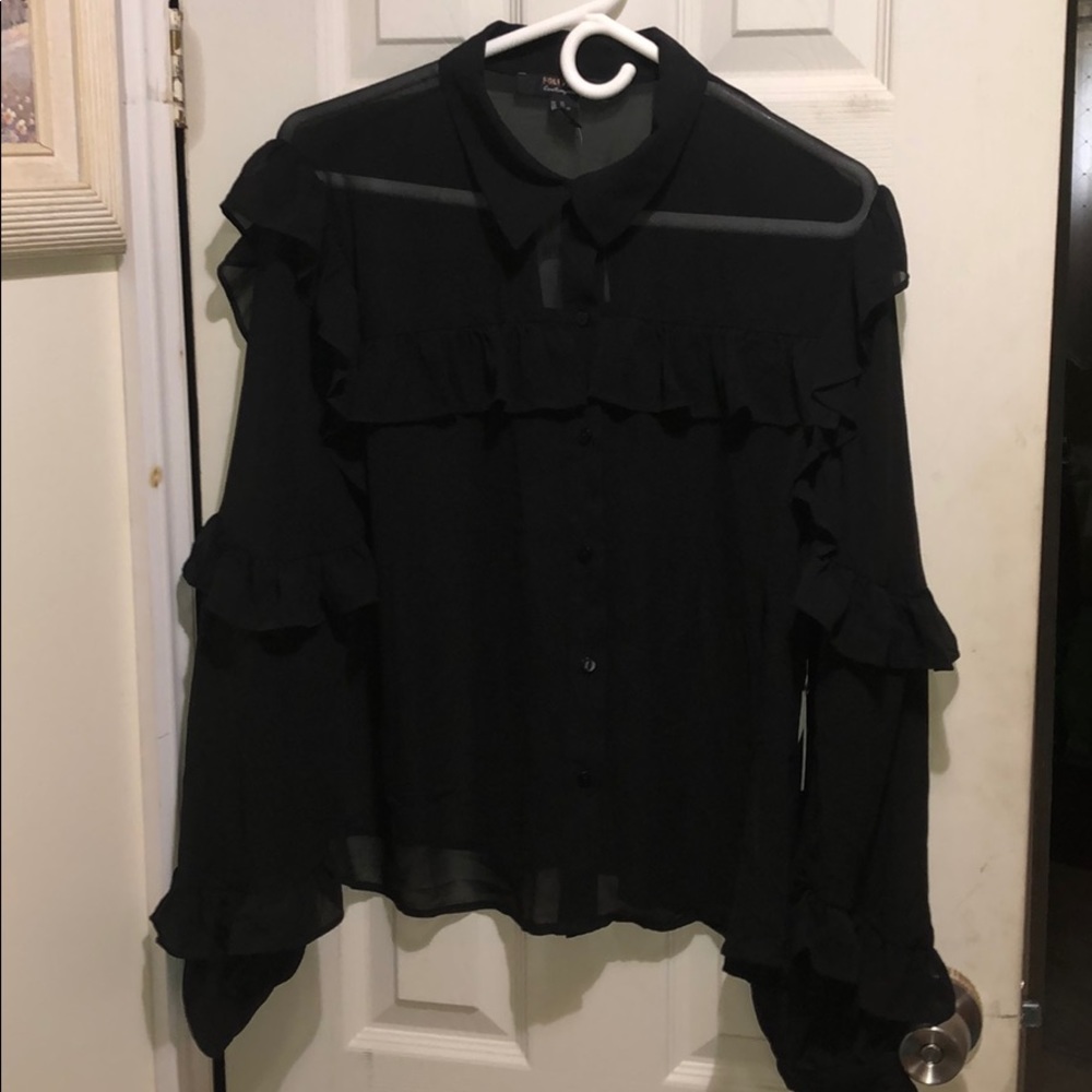 Black sheer blouse